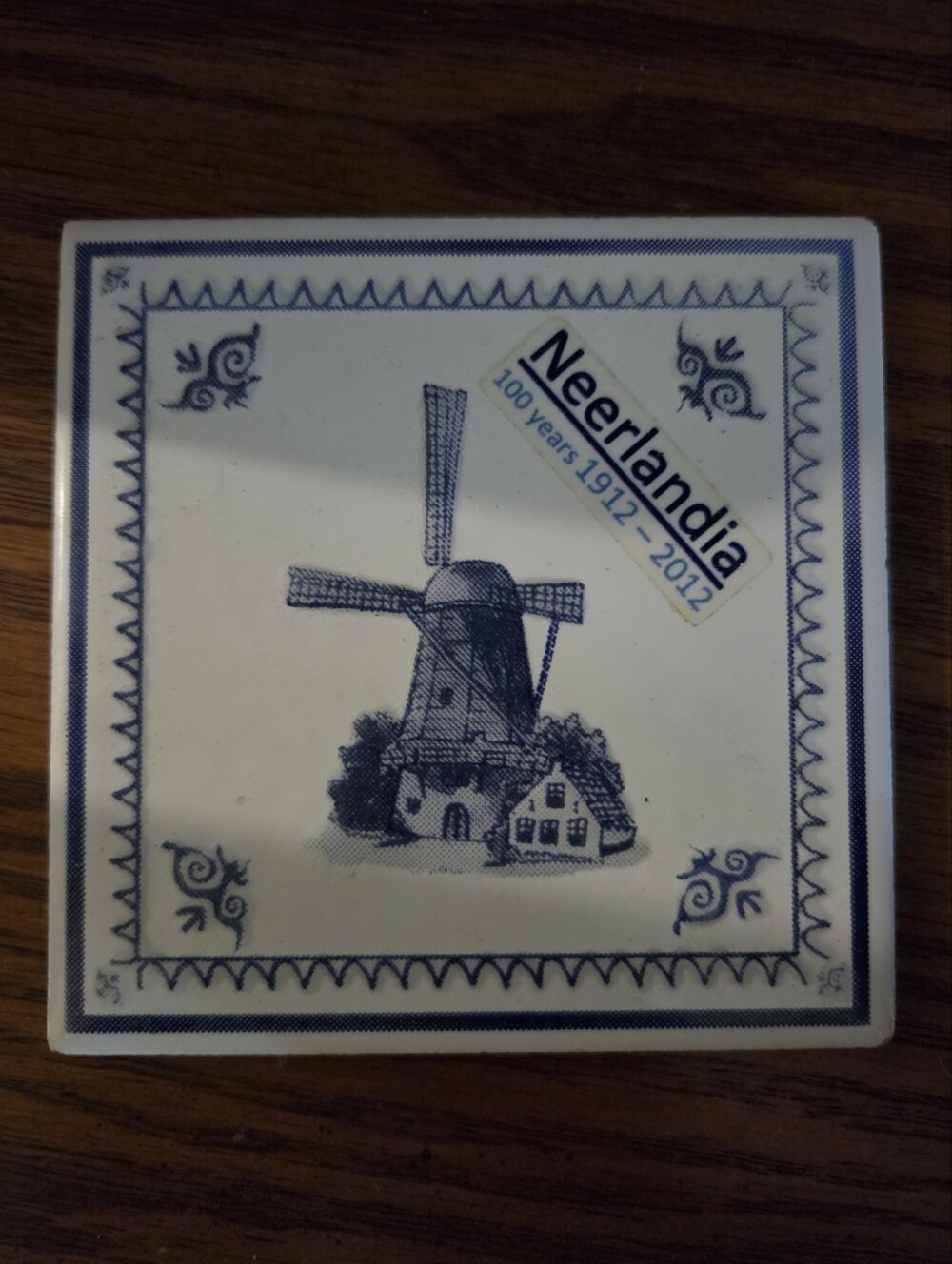 Neerlandia Commemorative Delft-Style Tile - Blue and White